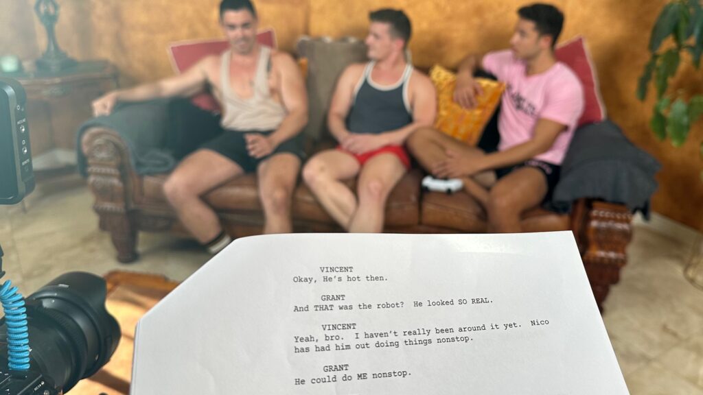 Almost Real script on-set