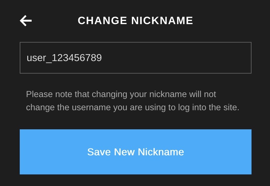 Change Nickname